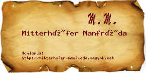 Mitterhöfer Manfréda névjegykártya